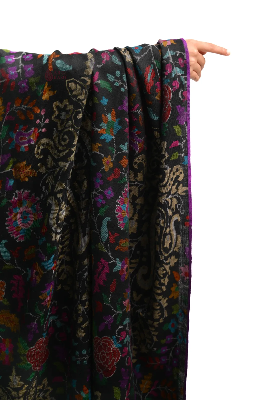 Pashmina Kani Shawl — Purple Floral