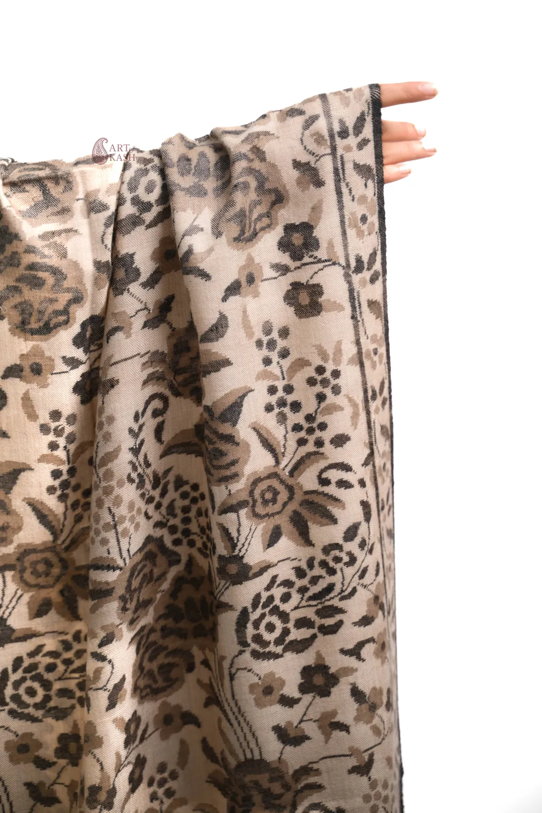 Pashmina Kani Shawl — Taupe