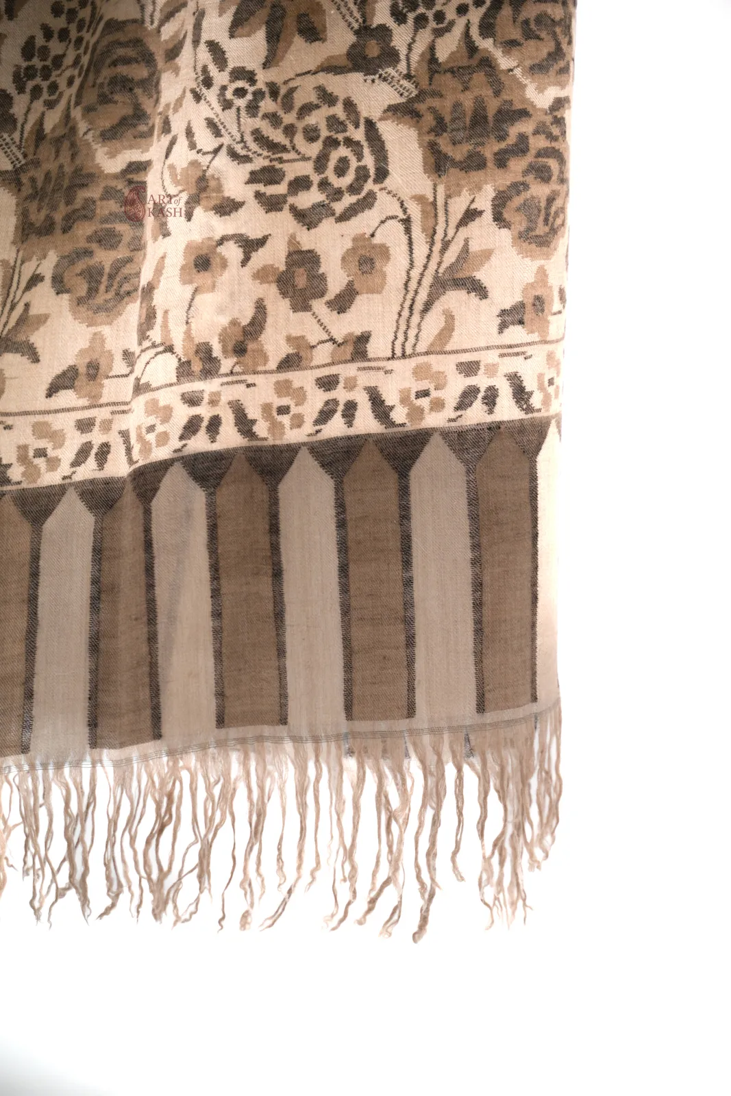 Pashmina Kani Shawl — Taupe