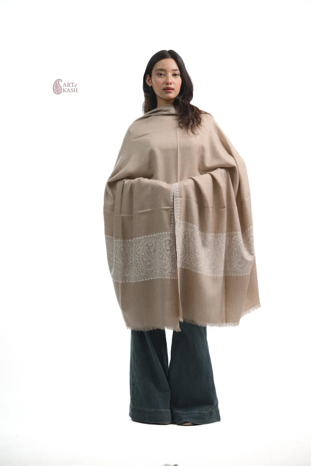 Pashmina Paldaar Shawl — Taupe