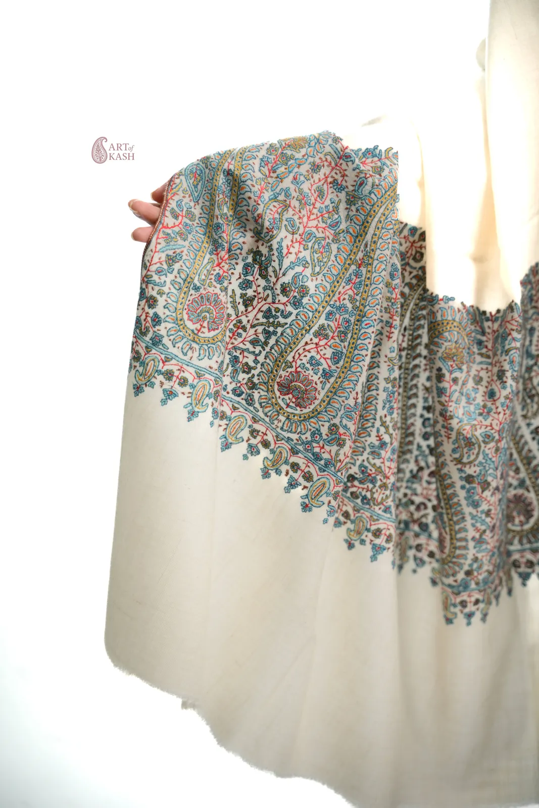 Pashmina Paldaar Shawl — Ivory